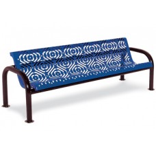 6 Foot Contour Bench with Back Perforated