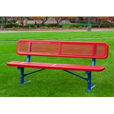 10 Foot Park Bench with Back 2x12 Inch Planks Perforated