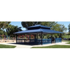 Four Side Shelter Double Tier TG Deck 29 ga Metal Roof Square 28 foot