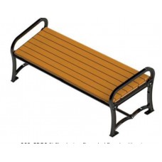 8 foot CHARLESTON BENCH withOUT BACK RECYCLED GREEN THERMO FRAME