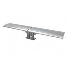 4 foot PHOENIX CANTILEVER HORIZONTAL STEEL SLAT BENCH SURFACE MOUNT