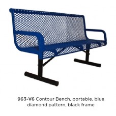 6 foot CONTOUR BENCH with BACK SURFACE MOUNT DIAMOND