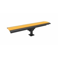 4 foot PHOENIX DOUBLE CANTILEVER RECYCLED BROWN BENCH INGROUND