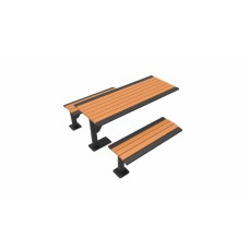 4 foot PHOENIX CANTILEVER RECYCLED PLASTIC BROWN BENCH SURFACE MOUNT