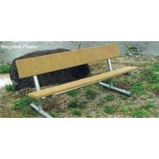 8 foot Recycled Plastic Bench with Back Portable