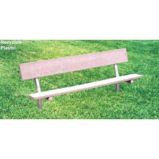 6 foot Recycled Plastic Bench with Back Inground